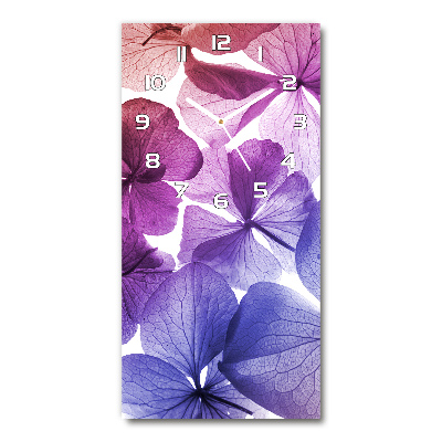 Vertical wall clock Purple flowers