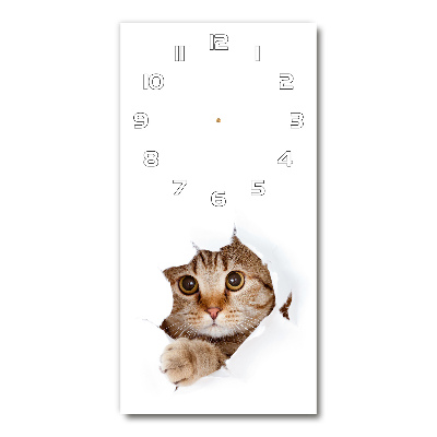 Vertical wall clock Cat