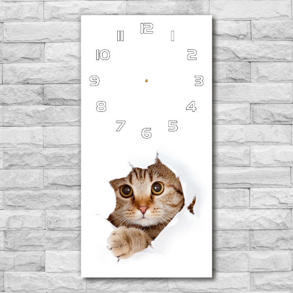 Vertical wall clock Cat