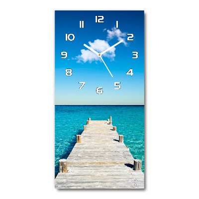 Modern vertical wall clock Wooden pier