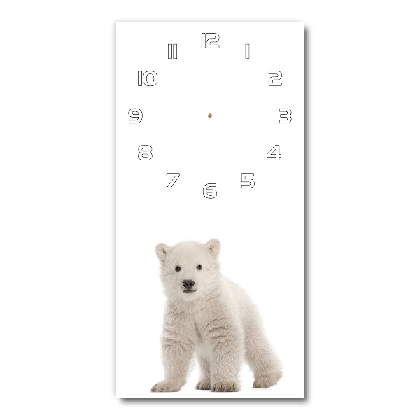 Modern vertical wall clock A polar bear