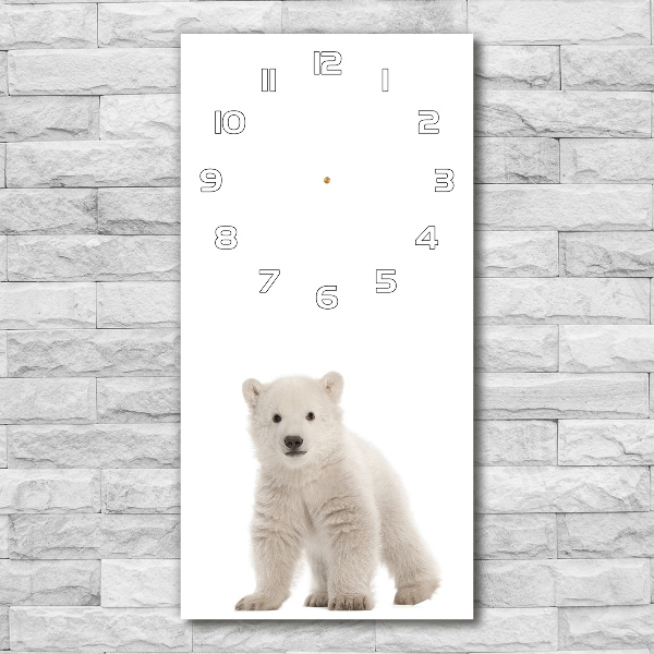 Modern vertical wall clock A polar bear