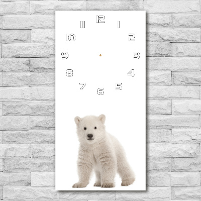 Modern vertical wall clock A polar bear