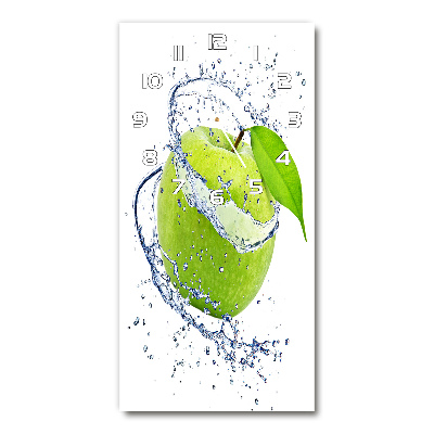 Vertical wall clock Green apples