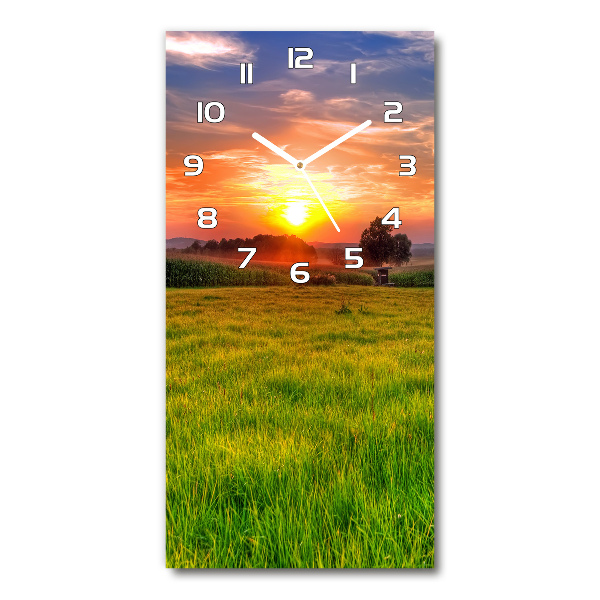 Vertical wall clock Sunset