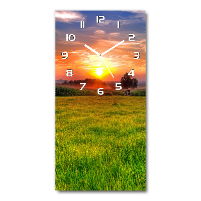 Vertical wall clock Sunset