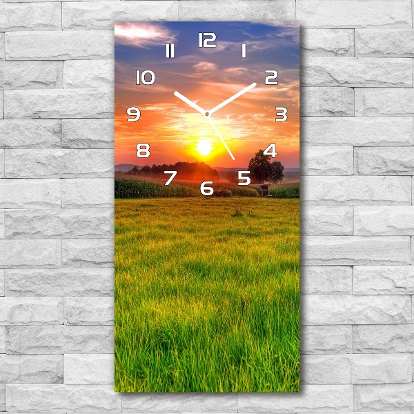 Vertical wall clock Sunset