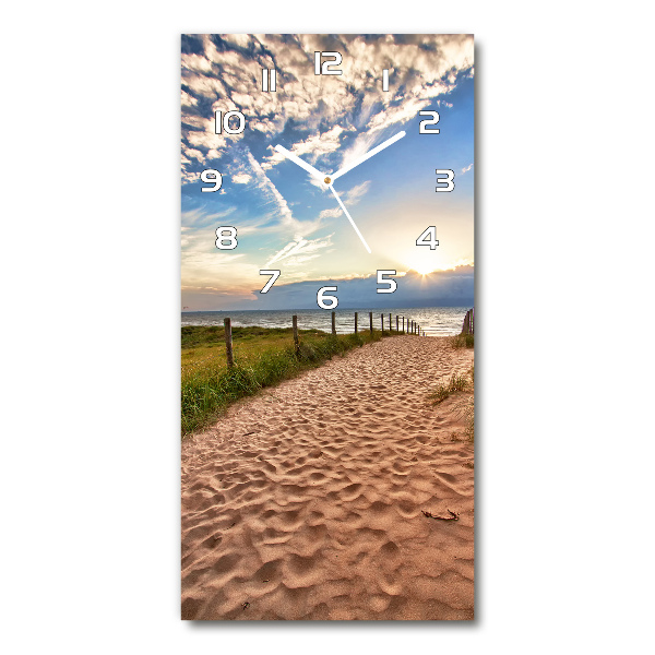 Vertical wall clock Path to the beach