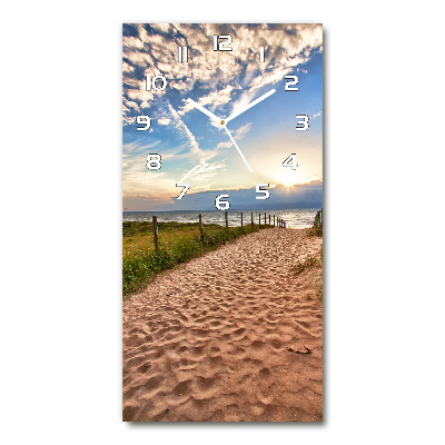 Vertical wall clock Path to the beach