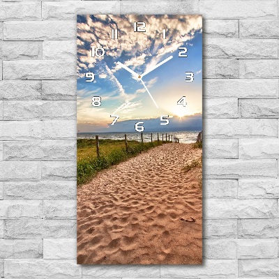 Vertical wall clock Path to the beach