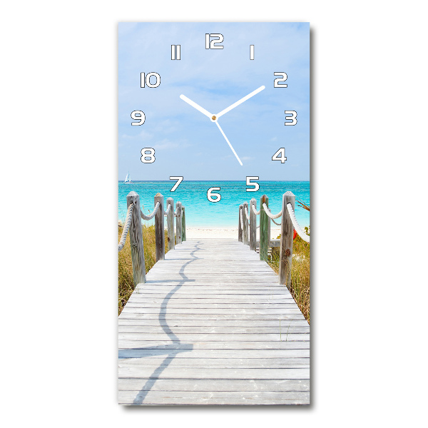 Vertical wall clock Path to the beach