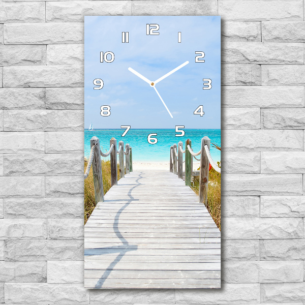 Vertical wall clock Path to the beach