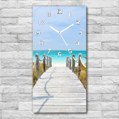 Vertical wall clock Path to the beach