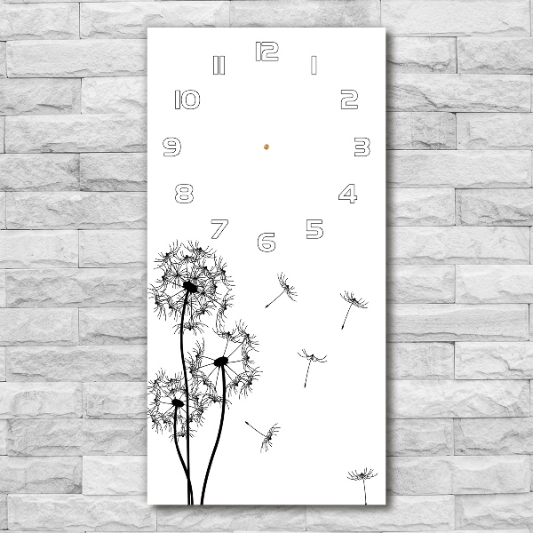 Modern vertical wall clock dandelions