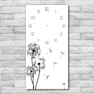 Modern vertical wall clock dandelions