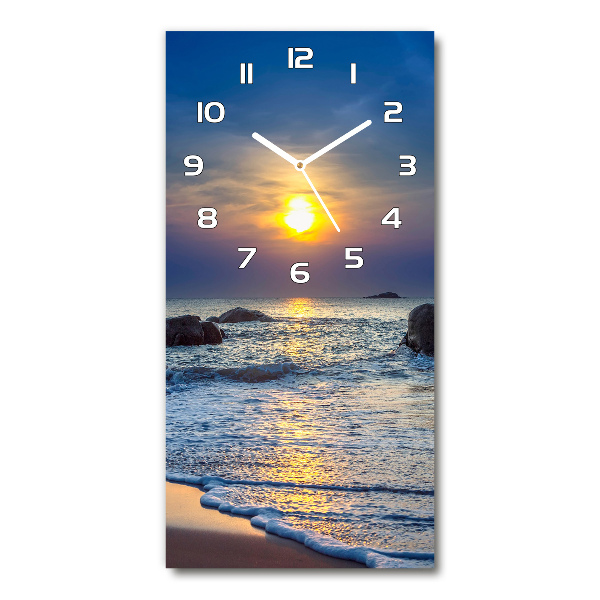 Vertical wall clock Sunset beach