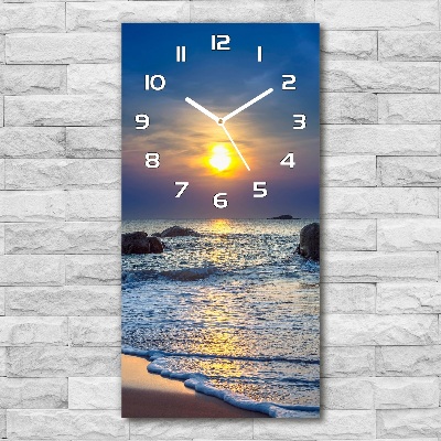 Vertical wall clock Sunset beach