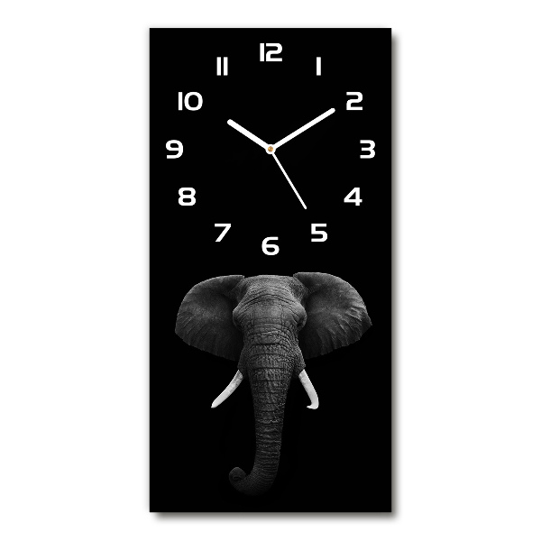 Vertical wall clock African elephant