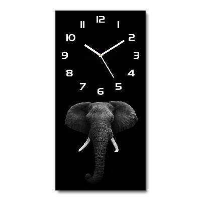 Vertical wall clock African elephant