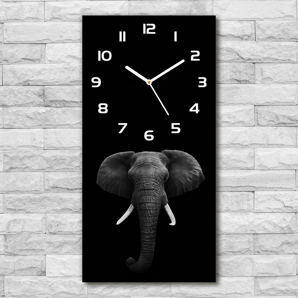 Vertical wall clock African elephant