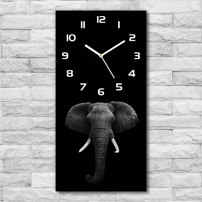 Vertical wall clock African elephant