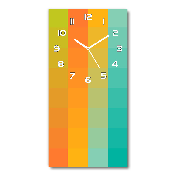 Vertical wall clock Colorful squares