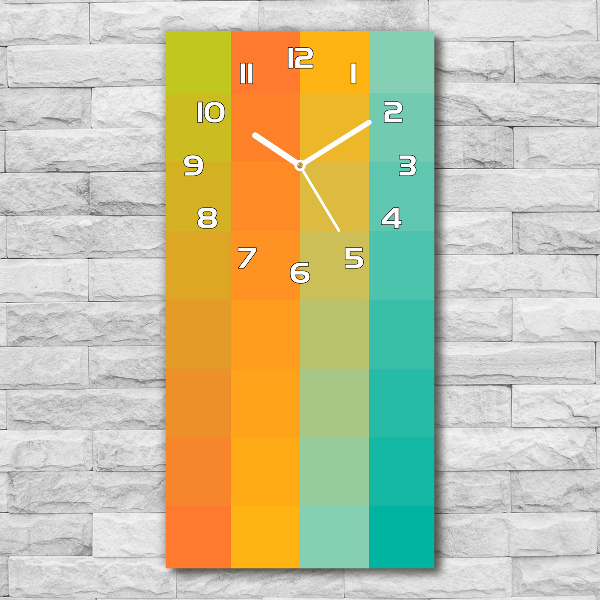 Vertical wall clock Colorful squares