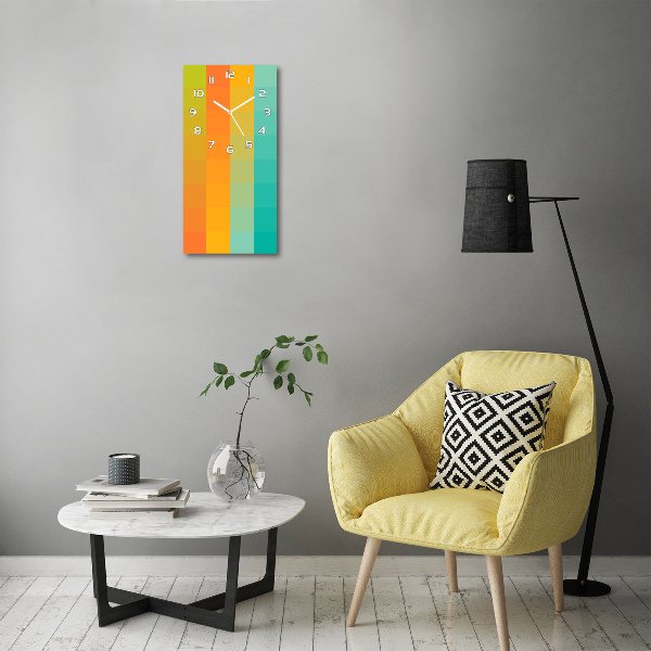 Vertical wall clock Colorful squares