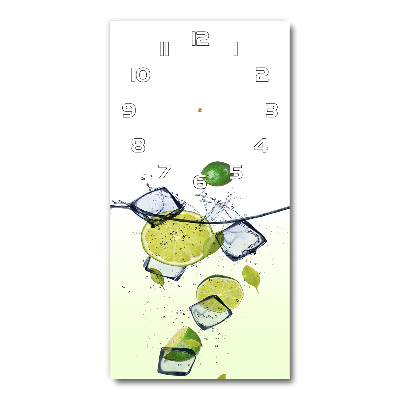 Vertical rectangular wall clock Lime and ice