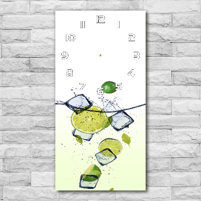 Vertical rectangular wall clock Lime and ice