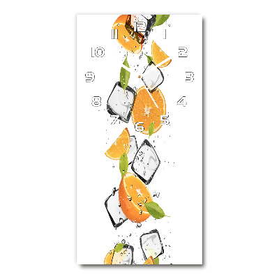 Modern vertical wall clock Oranges and ice