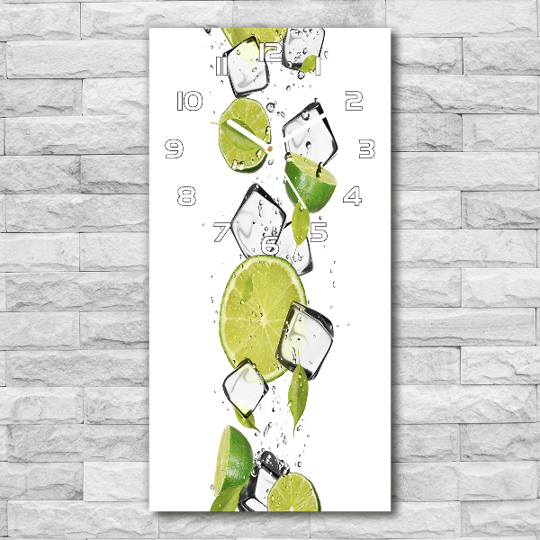 Vertical wall clock Lime and ice