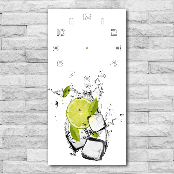 Vertical wall clock Lime and ice