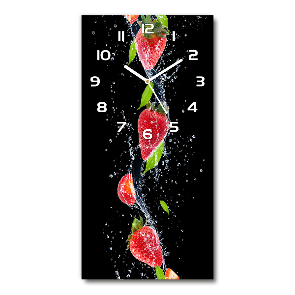 Vertical rectangular wall clock Strawberries