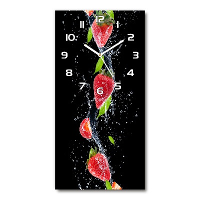 Vertical rectangular wall clock Strawberries