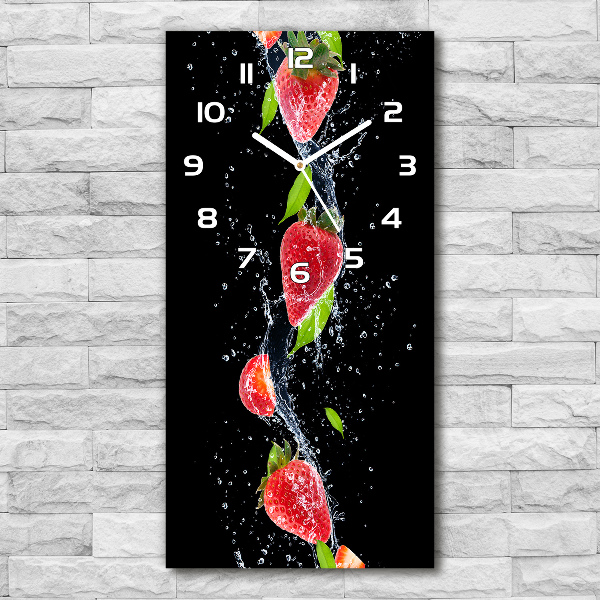 Vertical rectangular wall clock Strawberries