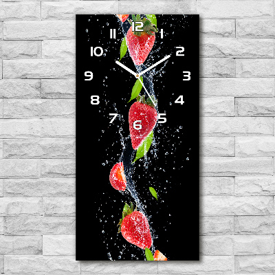 Vertical rectangular wall clock Strawberries