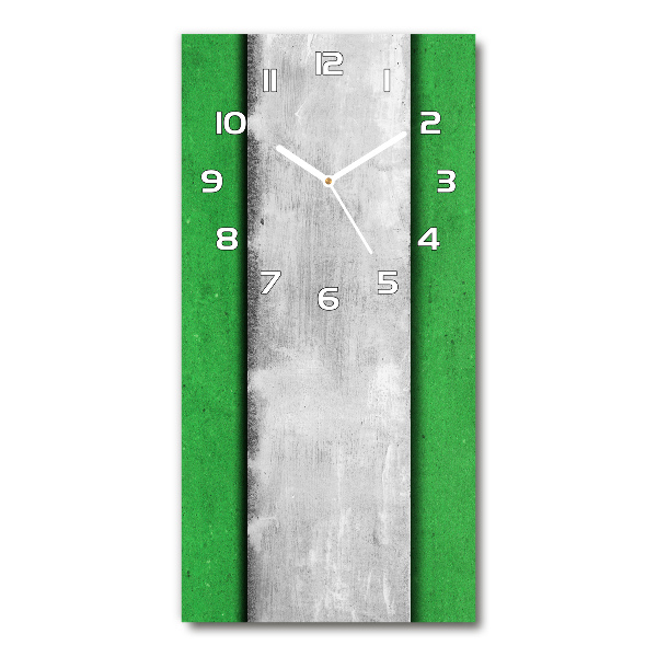 Modern vertical wall clock Green wall