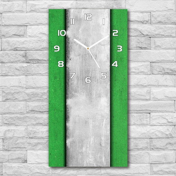 Modern vertical wall clock Green wall