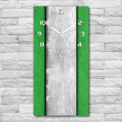 Modern vertical wall clock Green wall