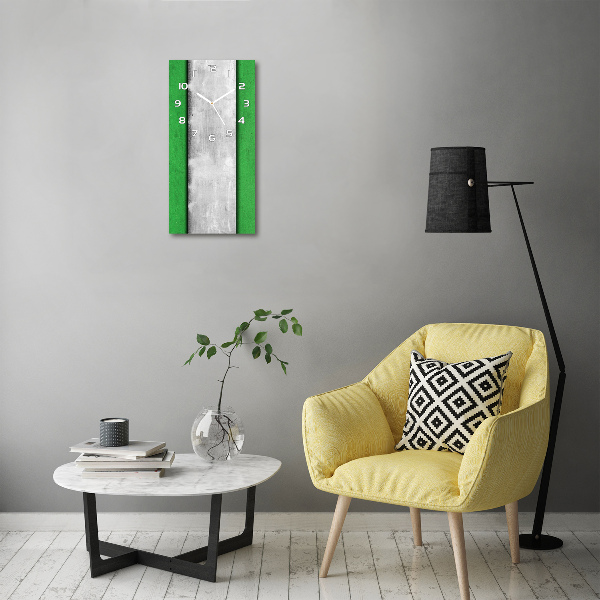 Modern vertical wall clock Green wall