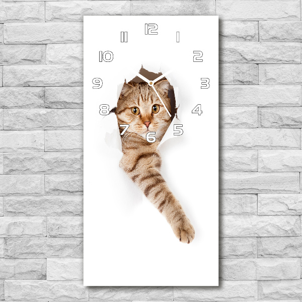 Vertical wall clock Cat