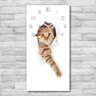 Vertical wall clock Cat