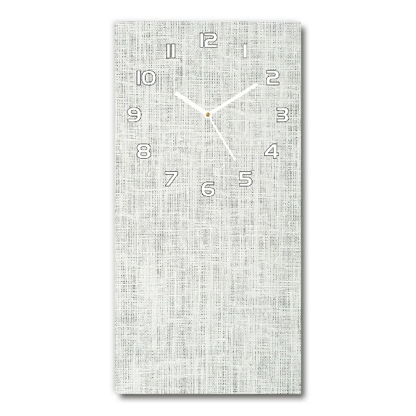 Vertical rectangular wall clock Linen white canvas