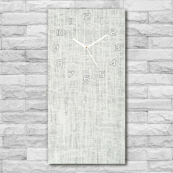 Vertical rectangular wall clock Linen white canvas