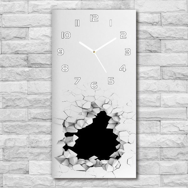 Modern vertical wall clock Hole in the wall