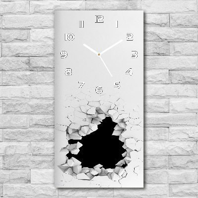 Modern vertical wall clock Hole in the wall