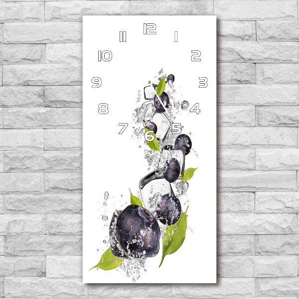 Vertical rectangular wall clock Berries and ice