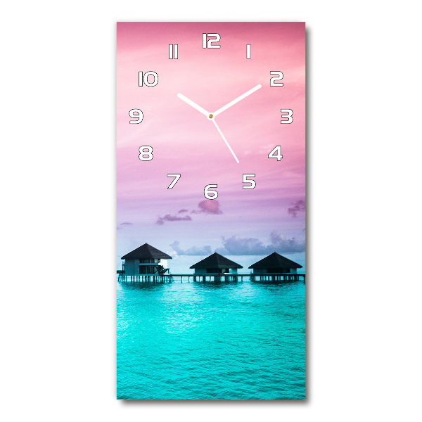 Modern vertical wall clock Bungalowy on the water