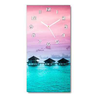 Modern vertical wall clock Bungalowy on the water